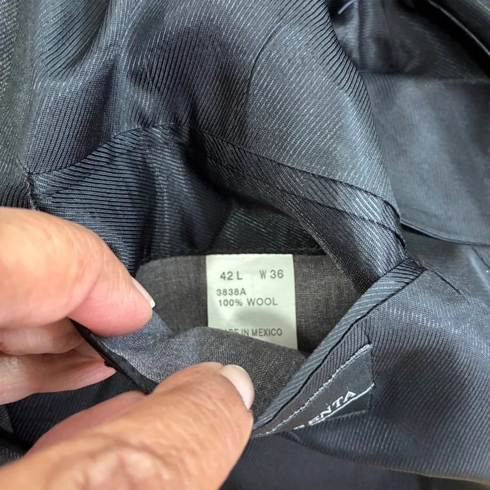 Oscar de la Renta Menswear Gray Wool Blazer Jacket‎ 42L W36 Made in Mexico - Picture 6 of 8